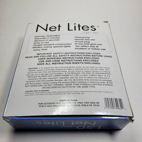 Santa Trim 150 Clear Net Light Set 4x6 ft w/ Green Wire NEW Christmas Holiday - Picture 4 of 7